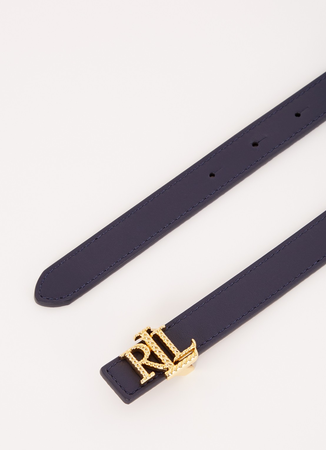 Ralph Lauren Reversible riem van leer met logo - detail roodbruin