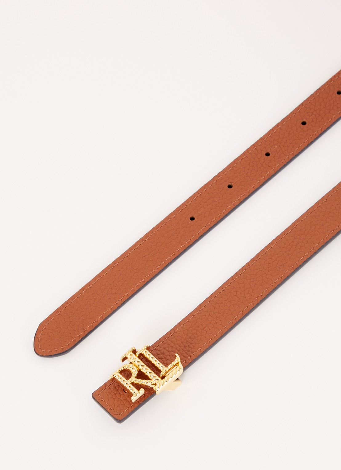 Ralph Lauren Reversible riem van leer met logo - detail 2 roodbruin