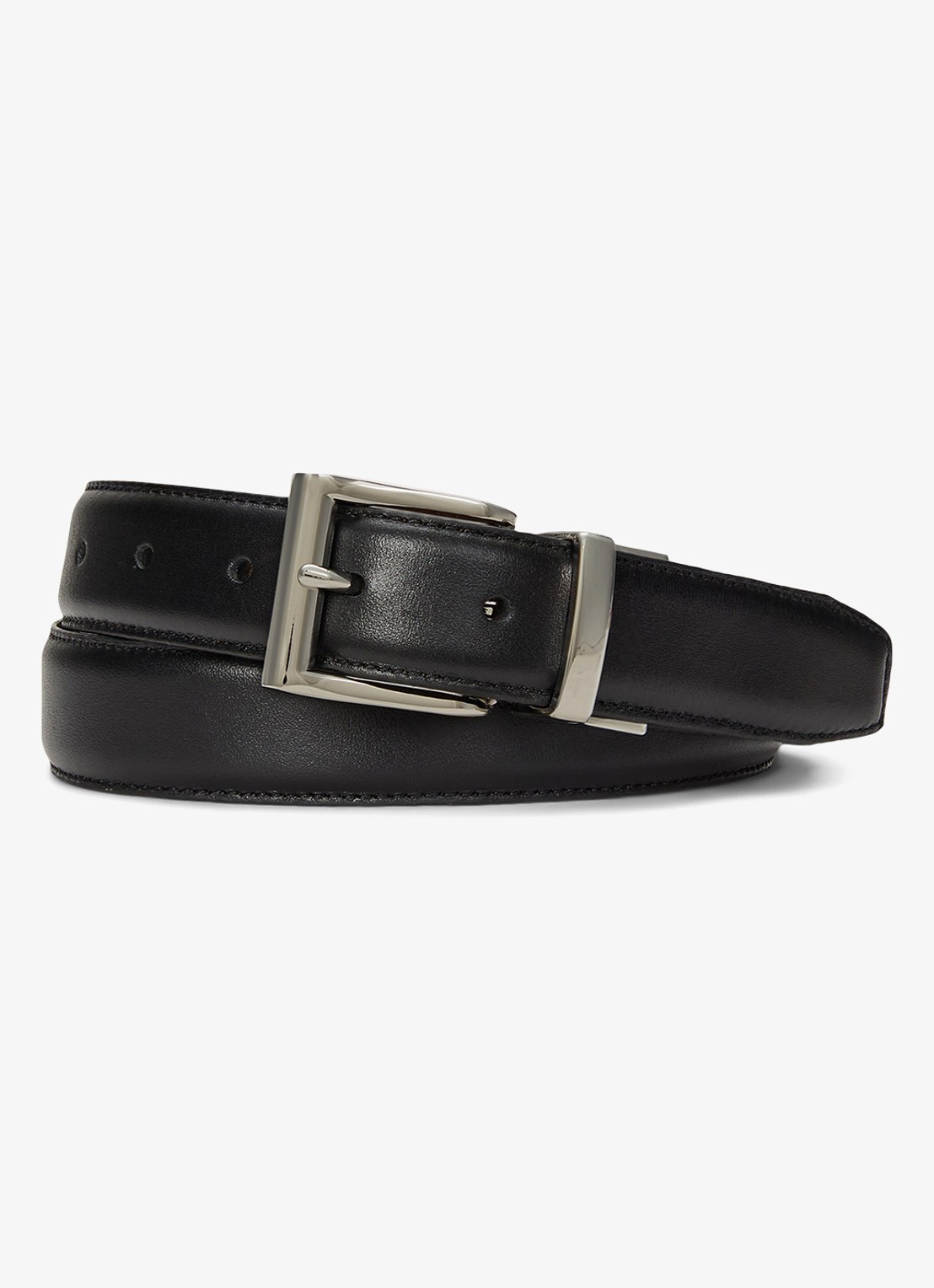 Ralph Lauren Reversible riem van leer - voorkant 2 blk/brown / zwart