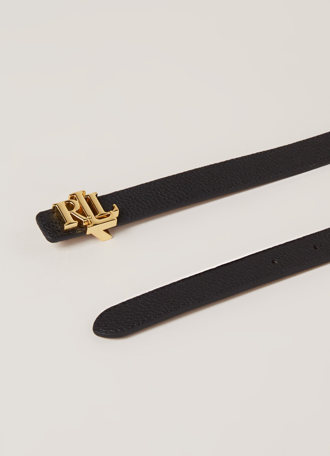 Ralph Lauren Reversible riem van leer - detail 3 zwart