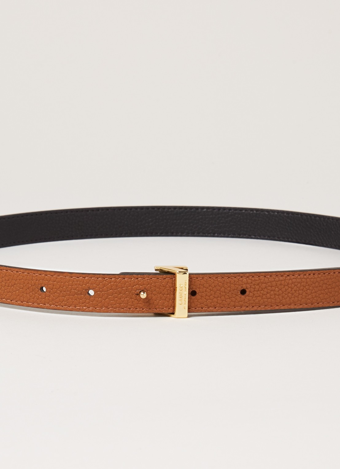 Ralph Lauren Reversible riem van leer - detail 4 zwart