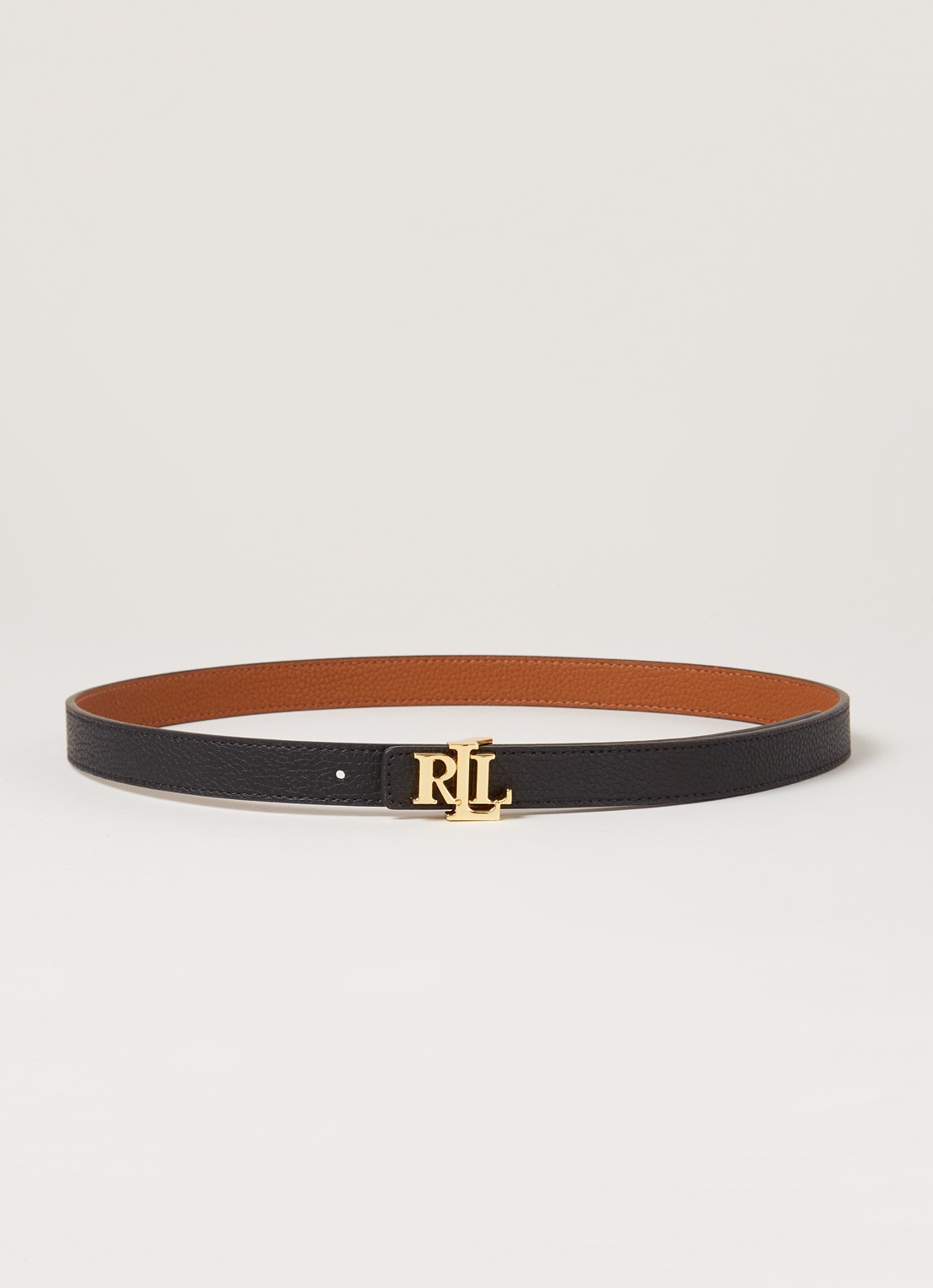 Ralph Lauren Reversible riem van leer - voorkant 2 zwart
