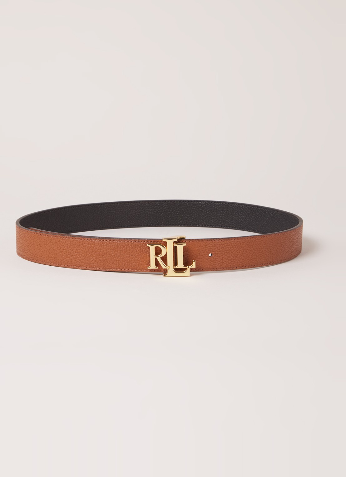 Ralph Lauren Reversible riem van leer - voorkant 3 zwart