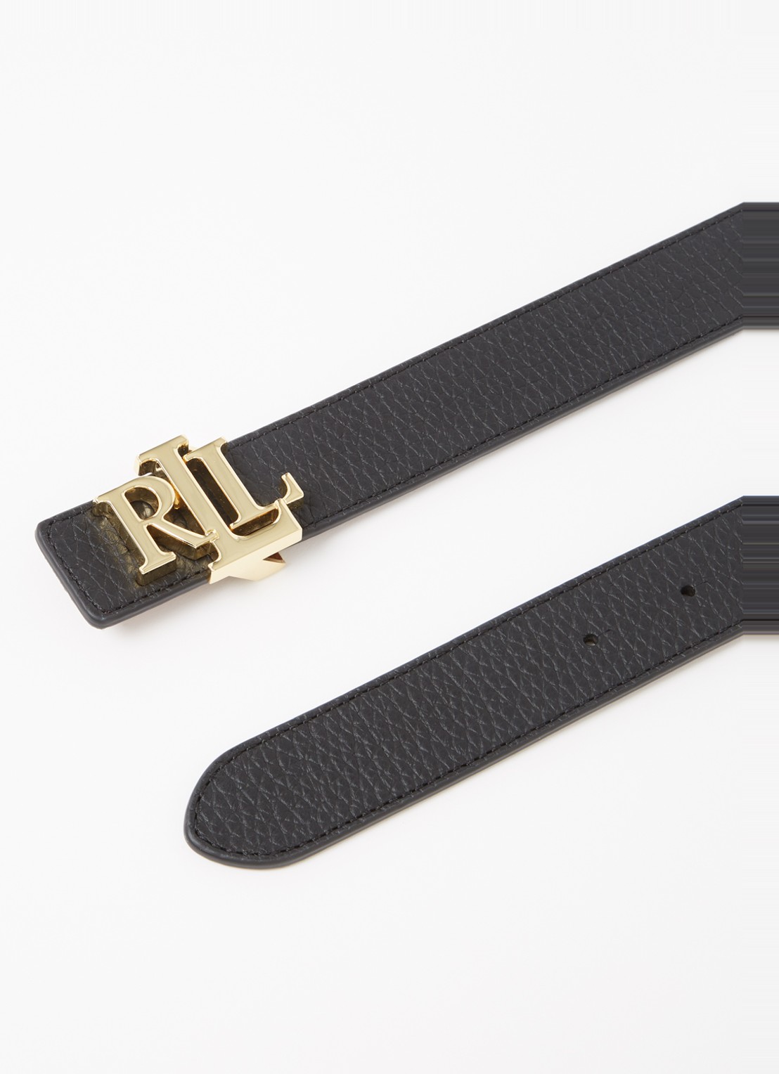 Ralph Lauren Reversible riem van leer - voorkant 2 zwart