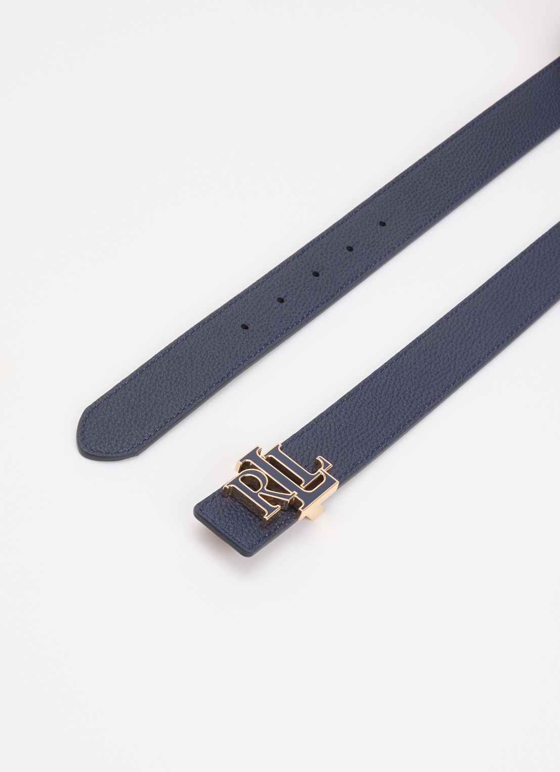 Ralph Lauren Reversible riem van leer - detail 2 donkerblauw