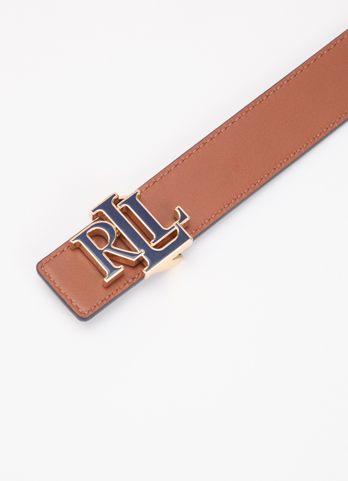 Ralph Lauren Reversible riem van leer - detail 3 donkerblauw