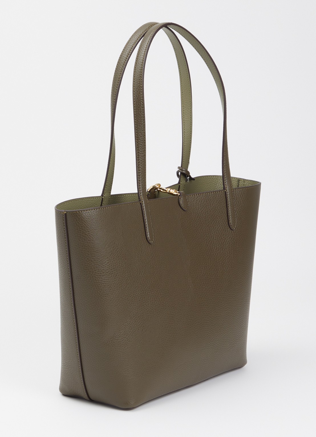 Ralph Lauren Reversible schoudertas van leer - achterkant bronsgroen