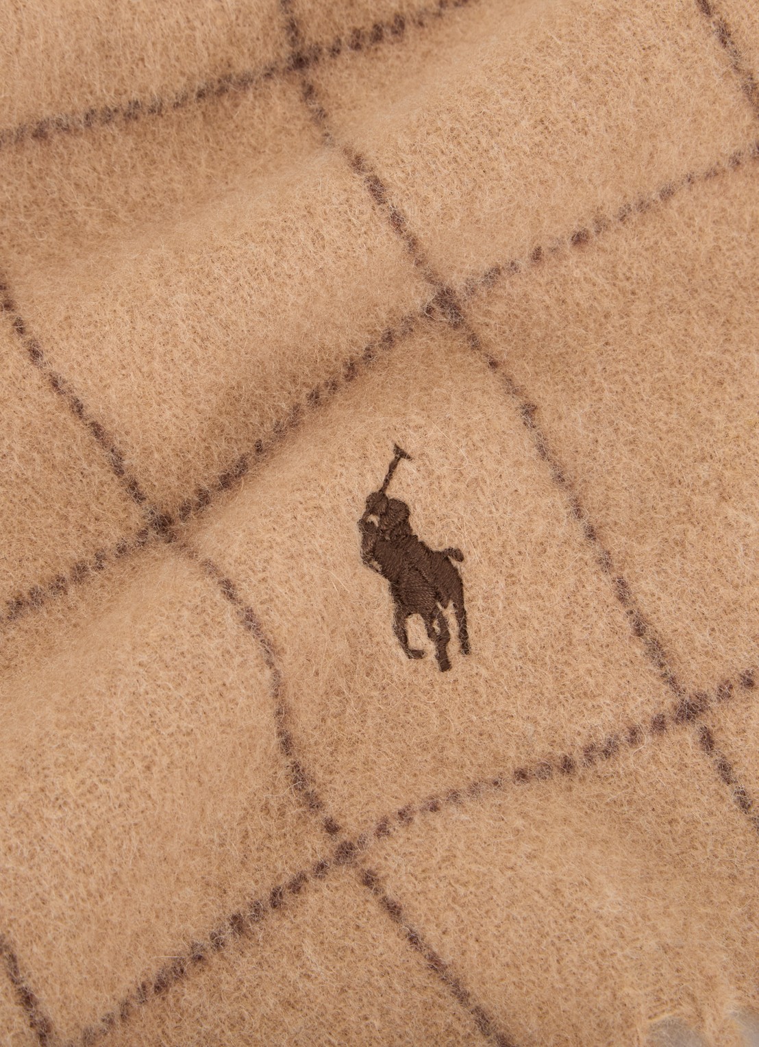 Ralph Lauren Reversible sjaal in wolblend 168 x 25 cm - detail 2 camel