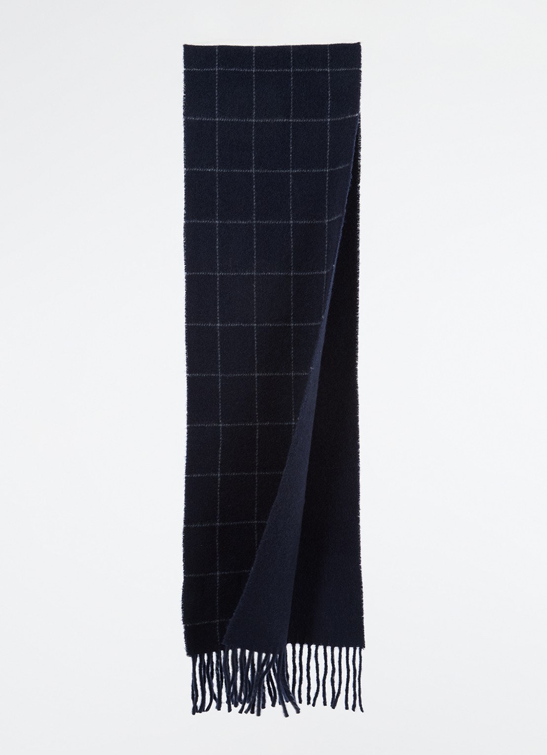 Ralph Lauren Reversible sjaal in wolblend 168 x 25 cm - detail 2 donkerblauw