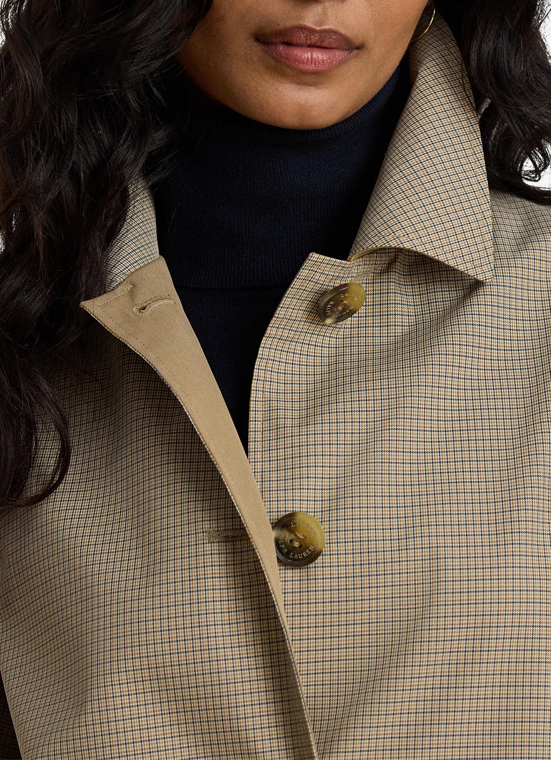 Ralph Lauren Reversible trenchcoat met ruitdessin - detail 5 brown mini check / beige
