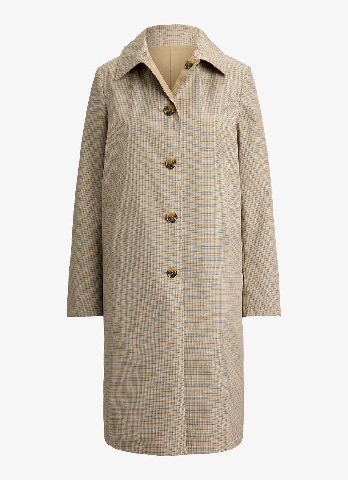 Ralph Lauren Reversible trenchcoat met ruitdessin - voorkant brown mini check / beige