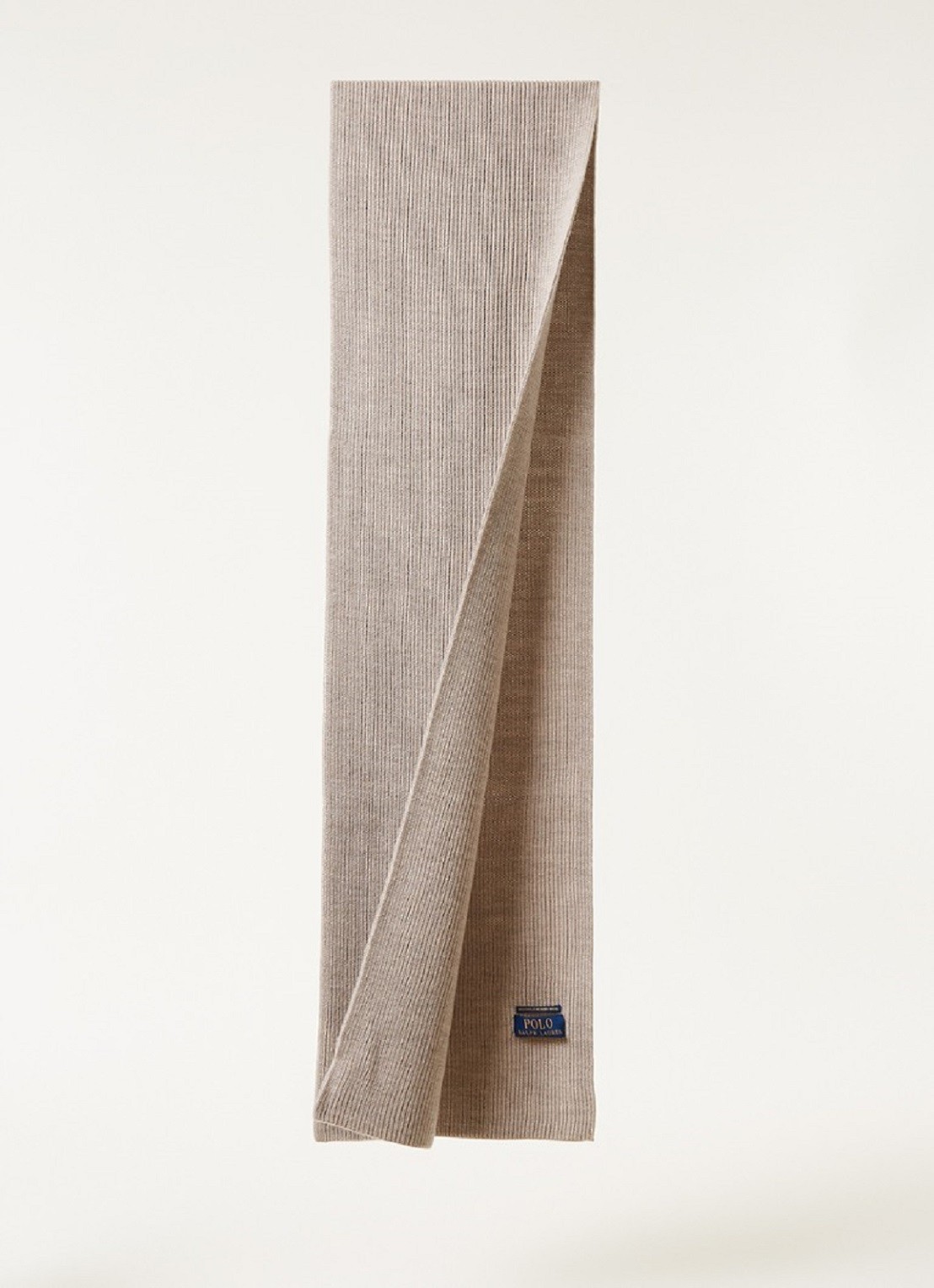Ralph Lauren Ribgebreide sjaal van wol 180 x 25 cm - voorkant 3 legergroen