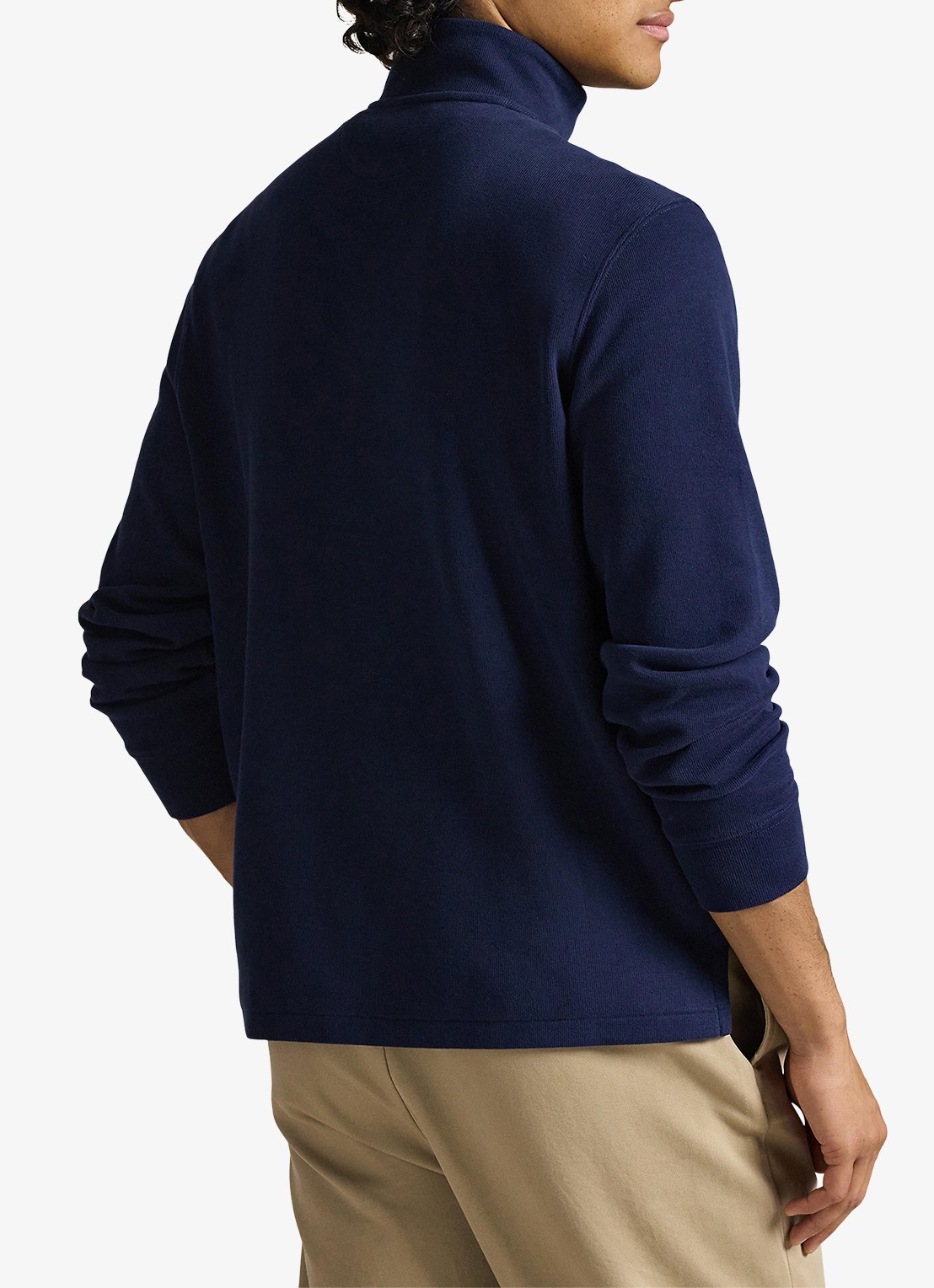 Ralph Lauren Ribgebreide trui met halve rits - achterkant 5 cruise navy / donkerblauw