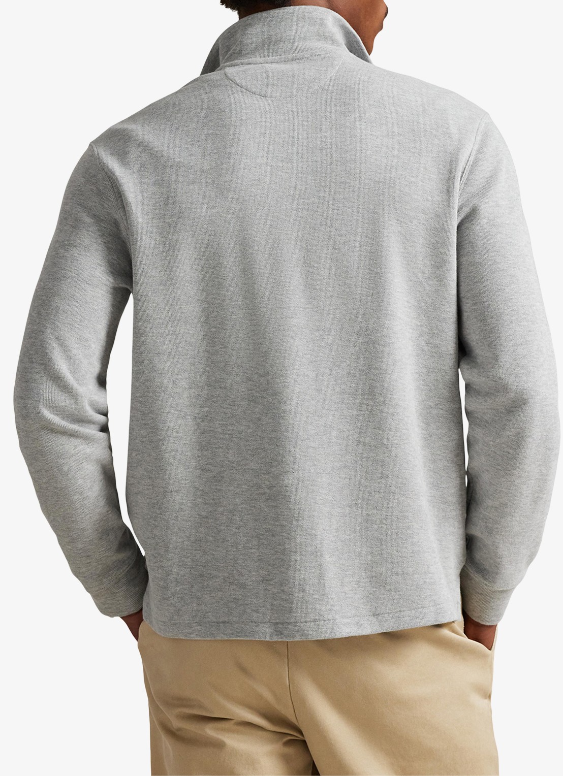 Ralph Lauren Ribgebreide trui met halve rits - achterkant 5 andover heather / grijs