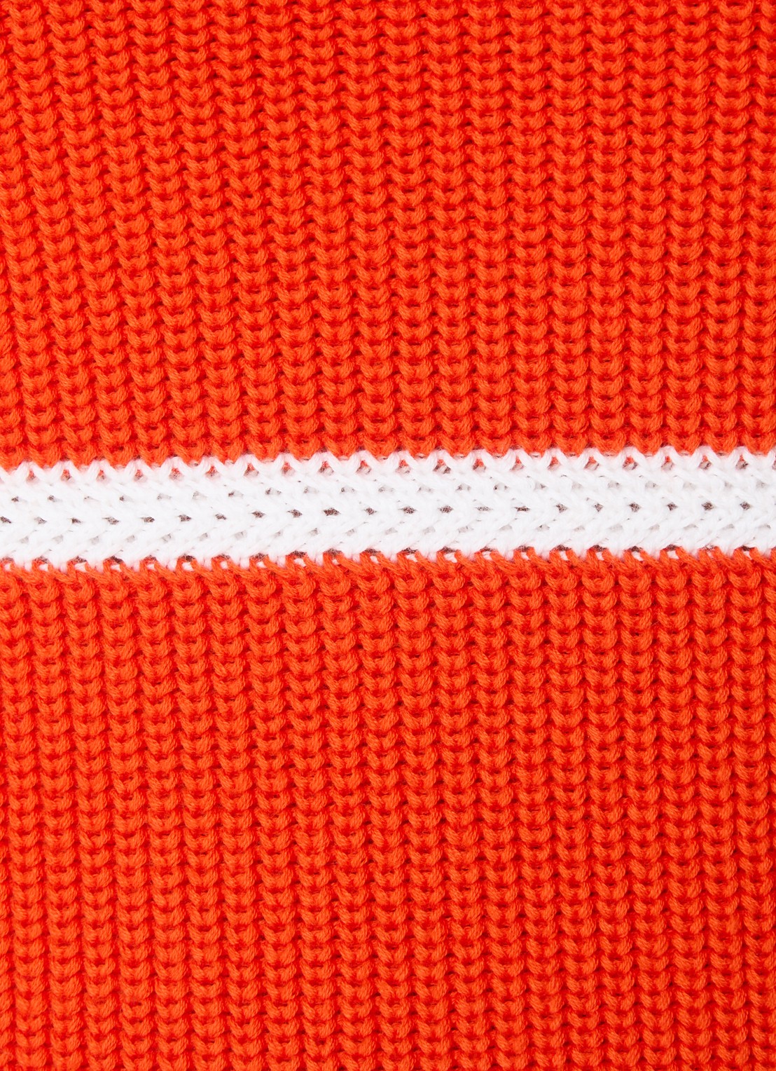 Ralph Lauren Ribgebreide trui met streepprint - detail 2 oranjerood