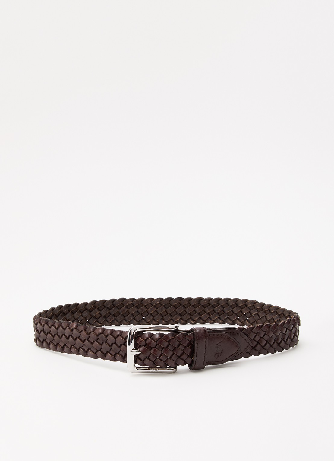 Ralph Lauren Riem van leer - voorkant donkerbruin