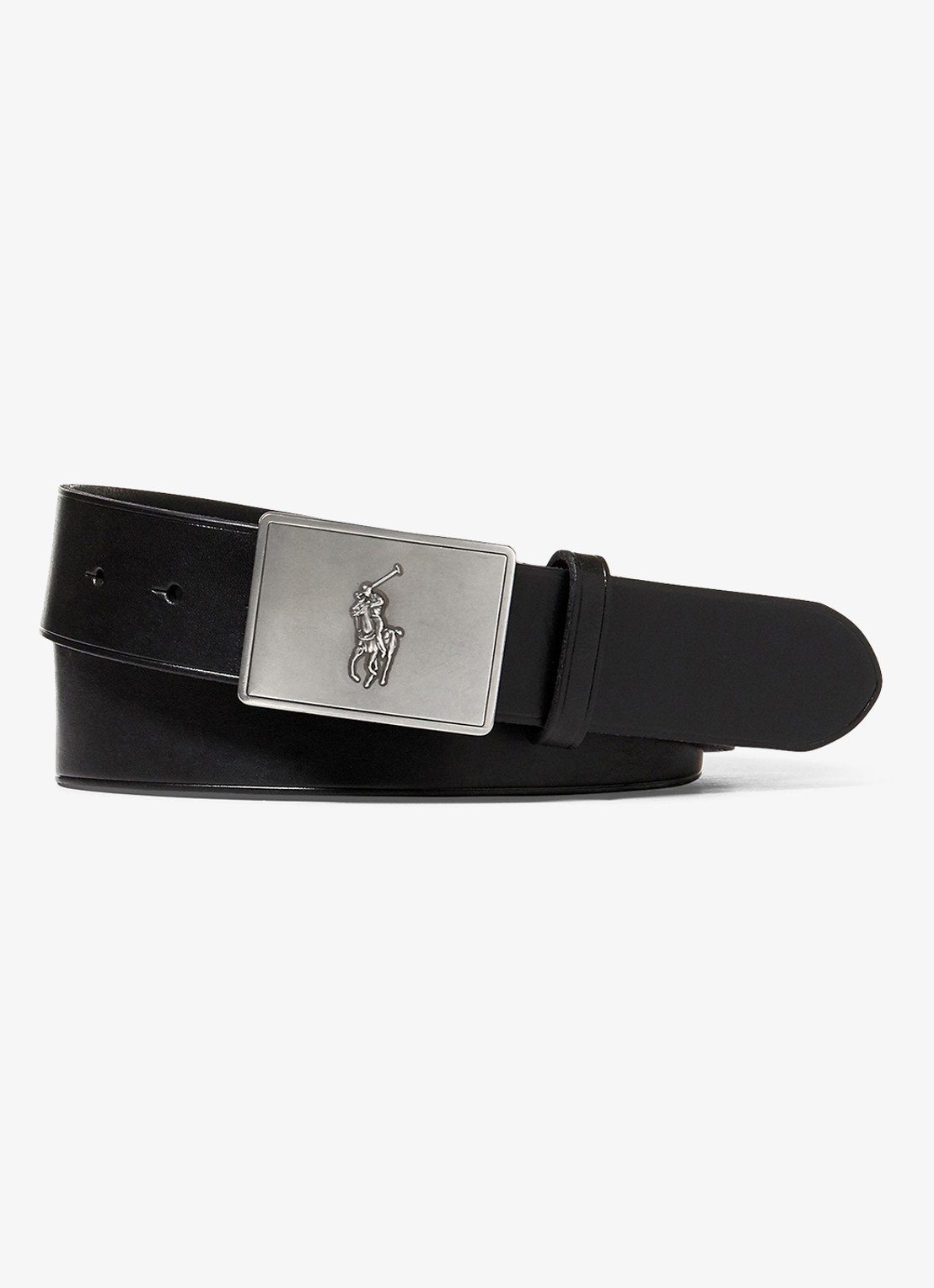 Ralph Lauren Riem van leer - voorkant 2 black / zwart