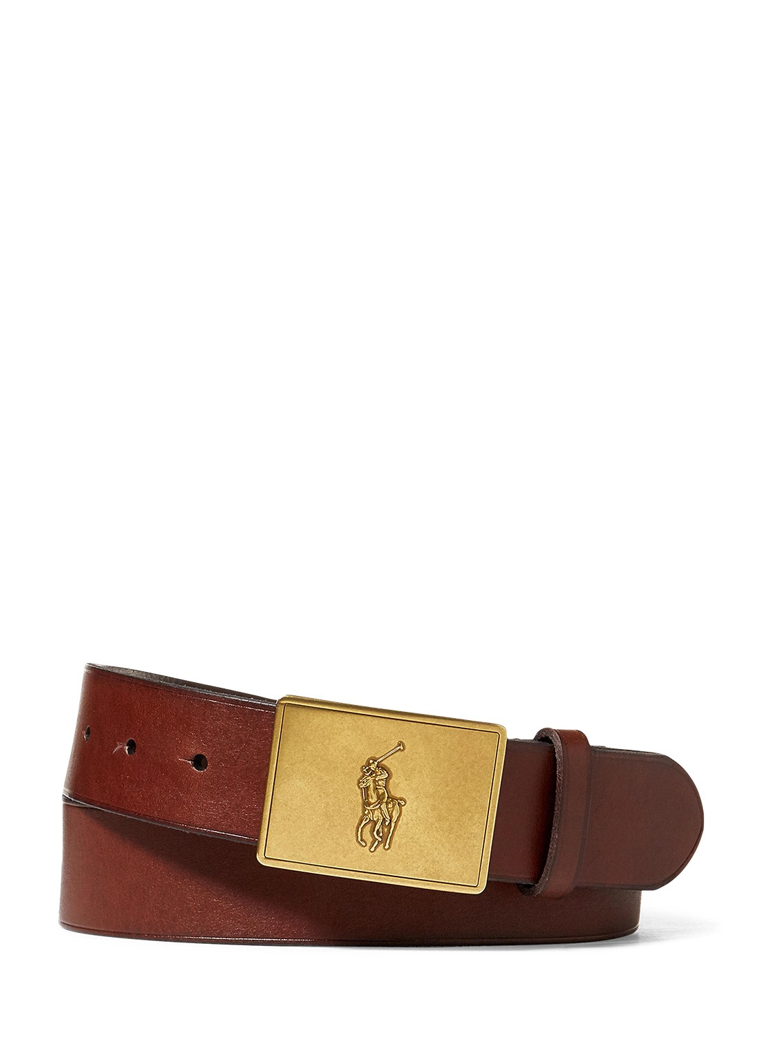 Ralph Lauren Riem van leer - voorkant brown