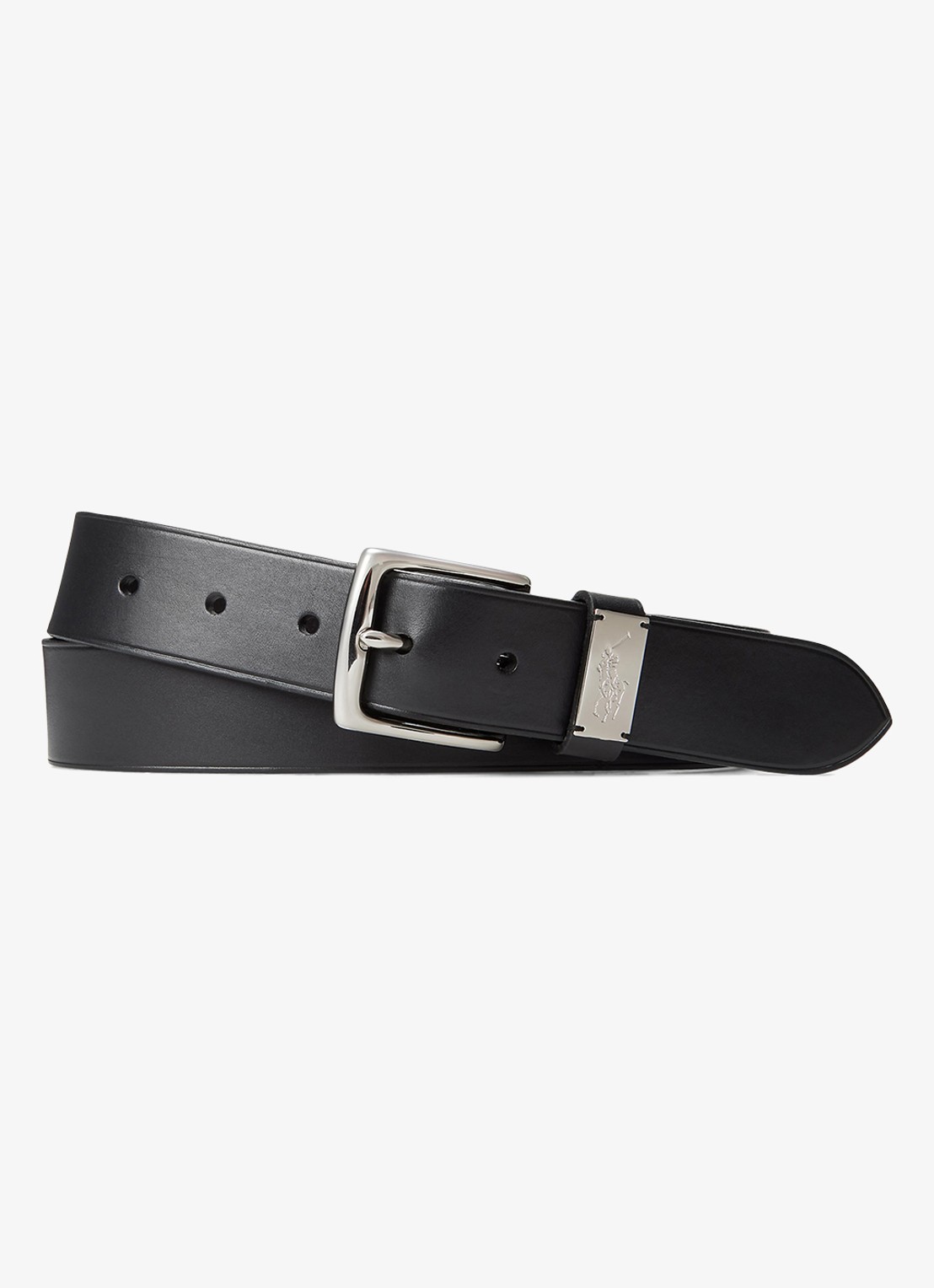 Ralph Lauren Riem van leer - voorkant 2 black / zwart