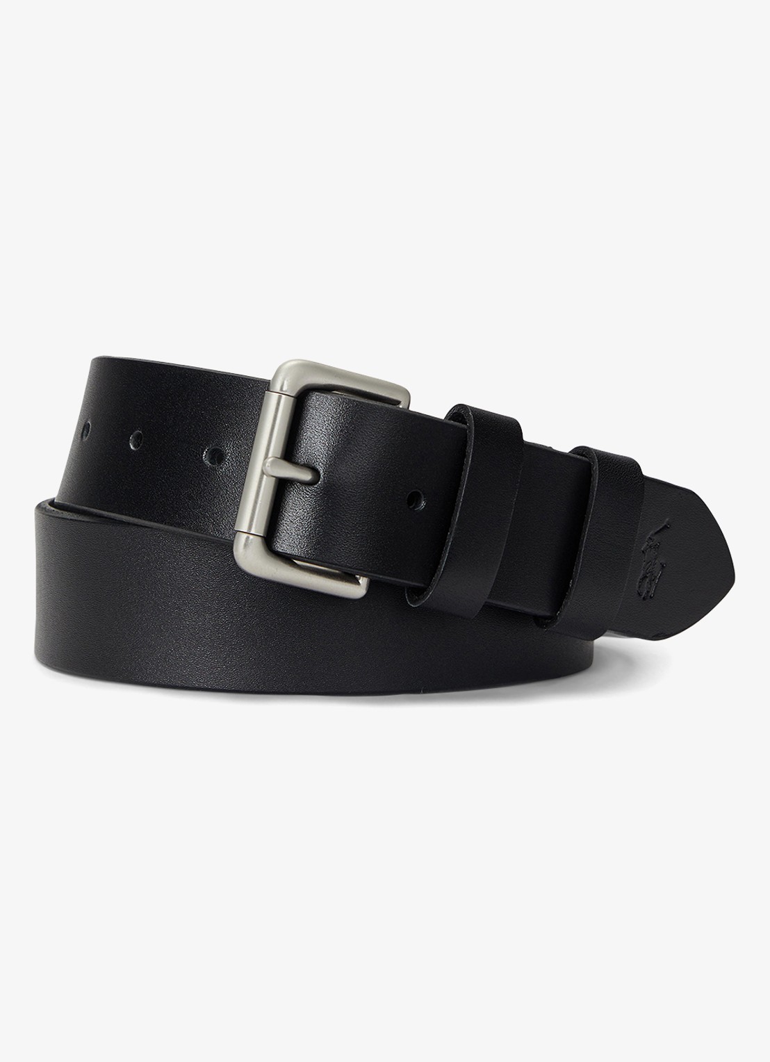 Ralph Lauren Riem van leer - voorkant 5 zwart