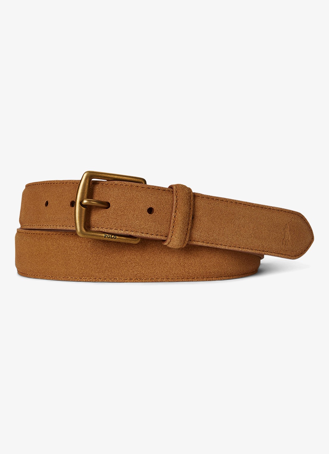 Ralph Lauren Riem van leer - voorkant 2 tan / camel