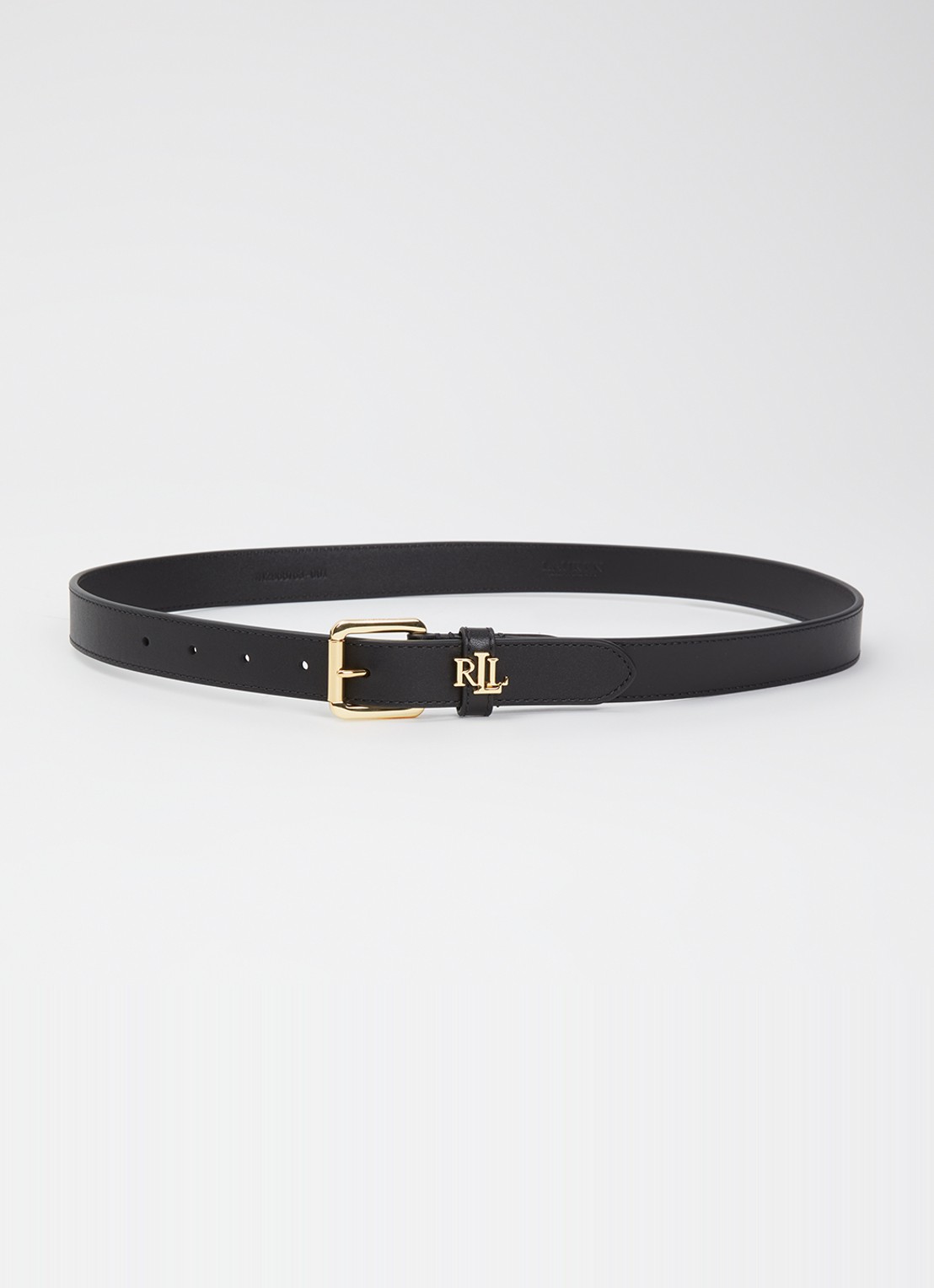 Ralph Lauren Riem van leer - voorkant 2 zwart