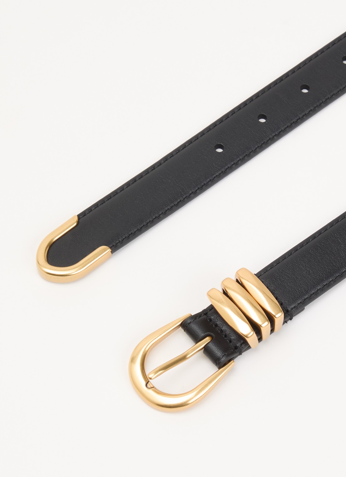 Ralph Lauren Riem van leer  - detail 2 zwart