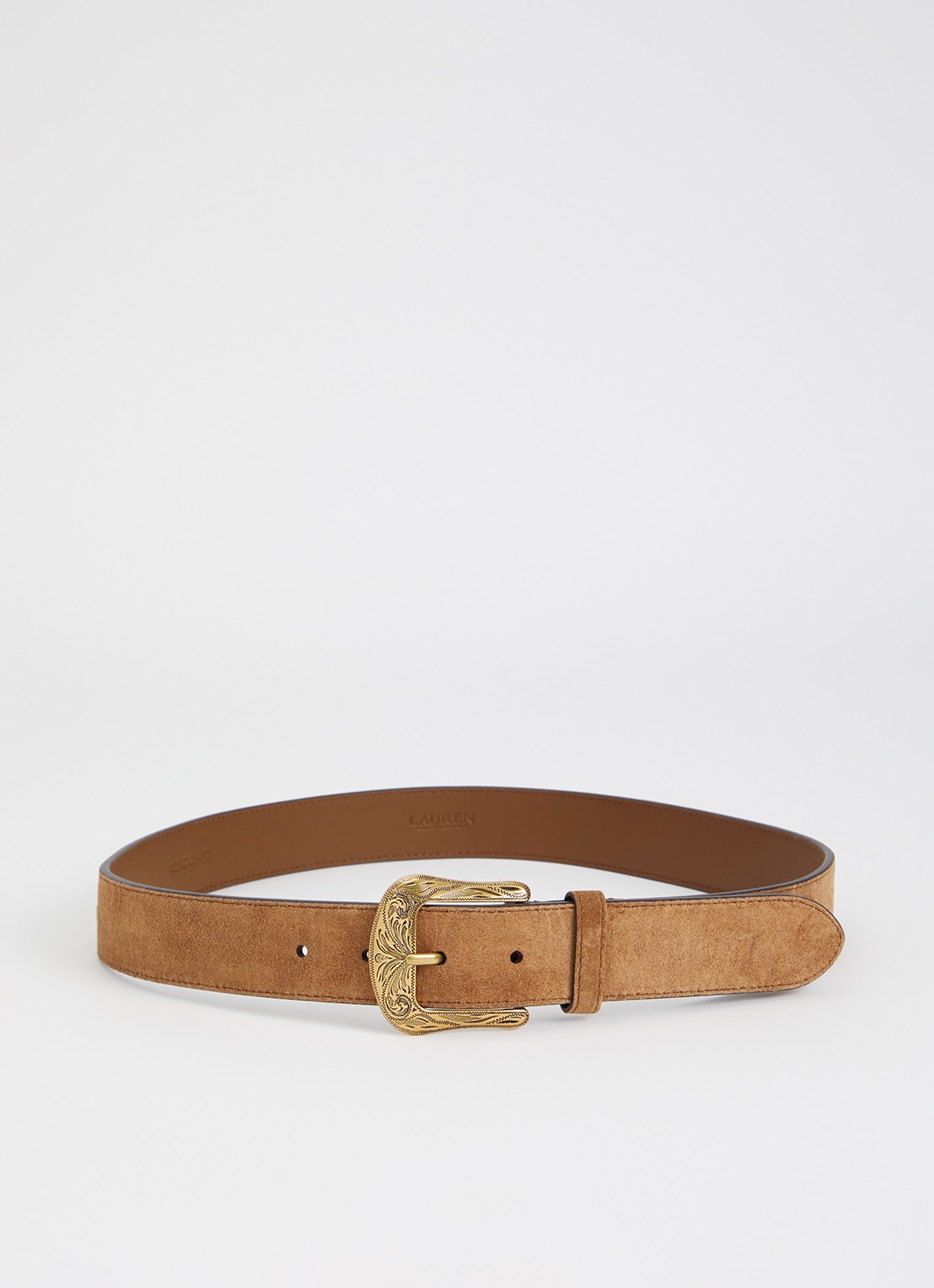 Ralph Lauren Riem van suède - voorkant 2 lichtbruin