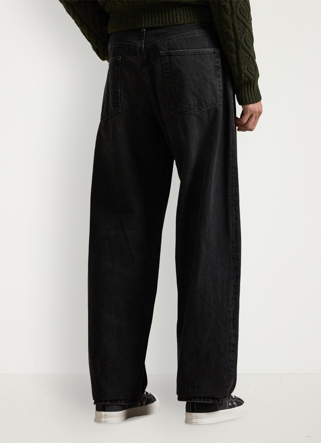 Ralph Lauren Rivington relaxed fit jeans met donkere wassing - achterkant 3 coalmont wash / zwart