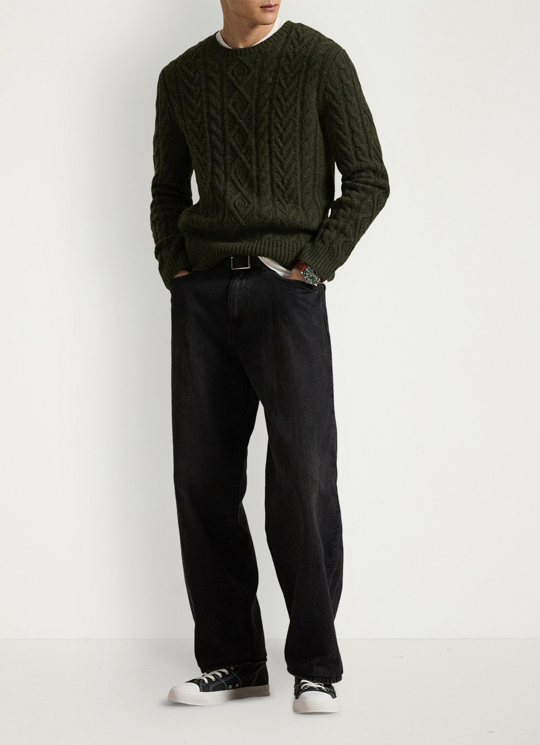 Ralph Lauren Rivington relaxed fit jeans met donkere wassing - voorkant 2 coalmont wash / zwart