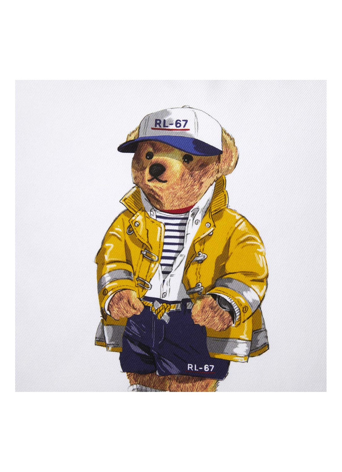 Ralph Lauren RL-67 Bear sierkussenhoes van katoen 50 x 50 cm - voorkant 2 wit
