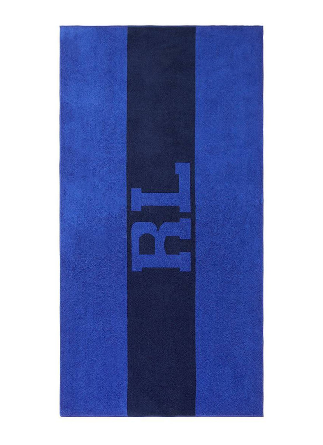 Ralph Lauren RL Signature strandlaken - 500 gr/m2 - 90 x 170 cm - voorkant kobaltblauw
