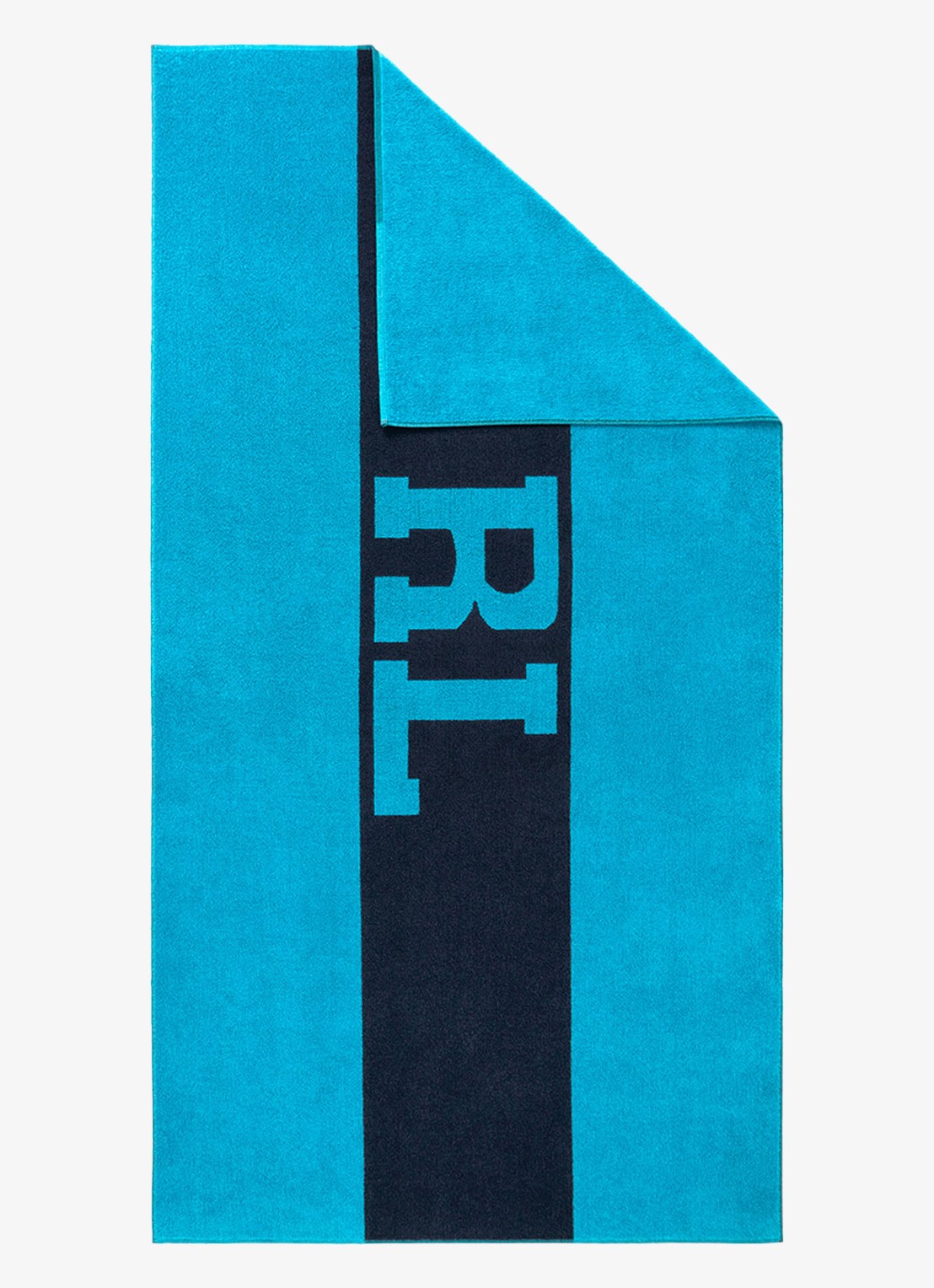 Ralph Lauren RL Signature strandlaken - 500 gr/m2 - 90 x 170 cm - voorkant 2 blauw
