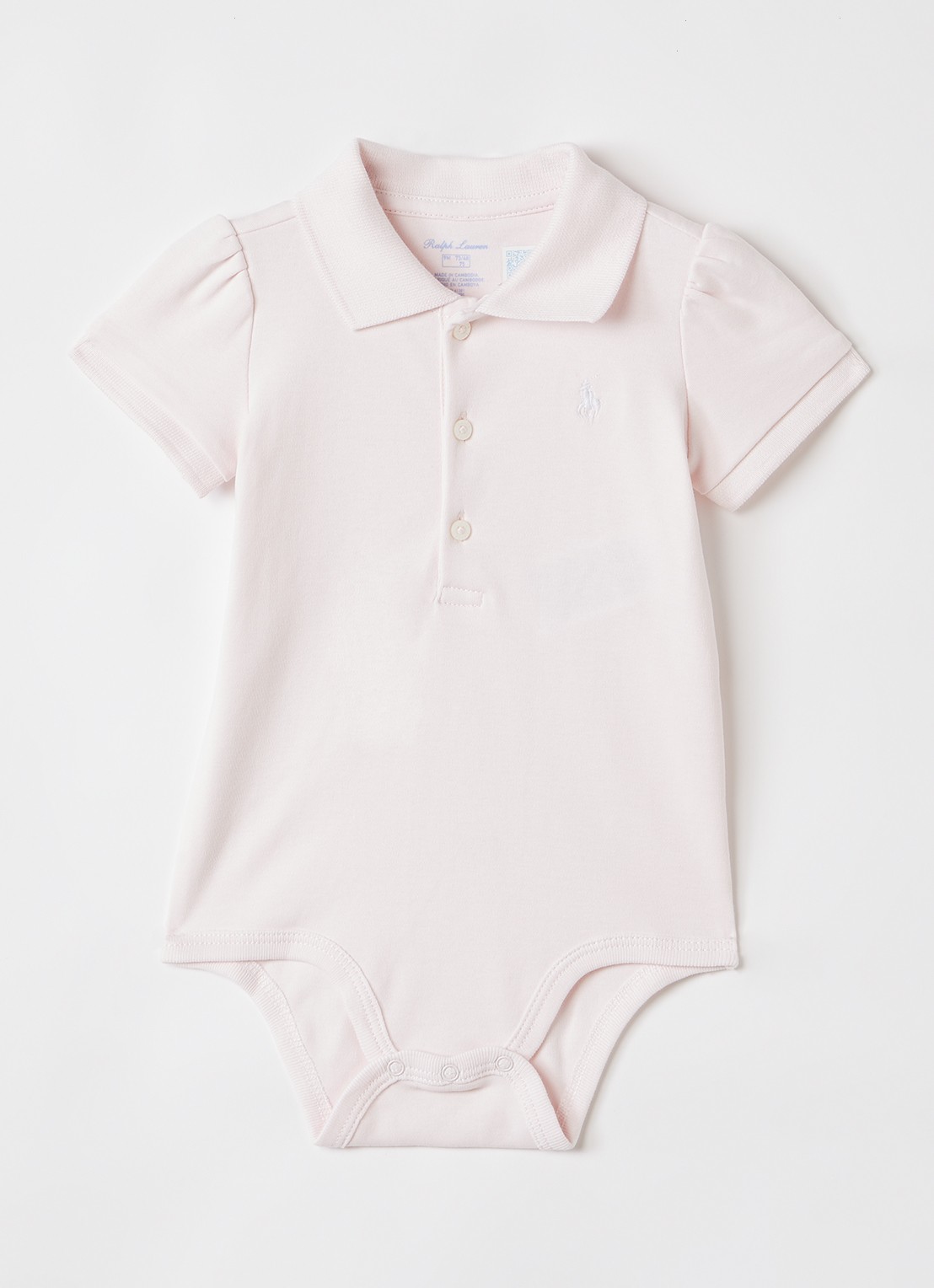 Ralph Lauren Romper met logoborduring - voorkant oudroze