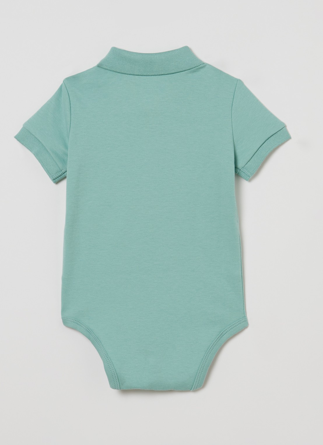 Ralph Lauren Romper met polokraag en logoborduring - voorkant 2 lichtgroen