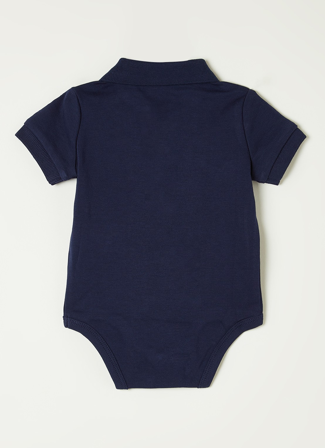 Ralph Lauren Romper met polokraag en logoborduring - voorkant 2 donkerblauw