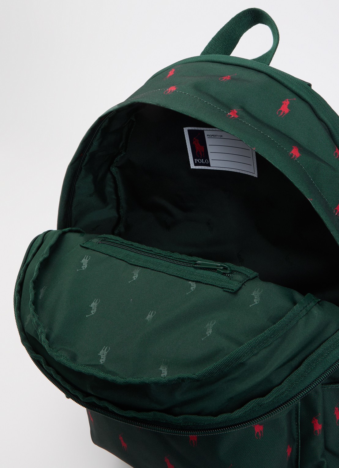 Ralph Lauren Rugzak met logoprint  - detail groen
