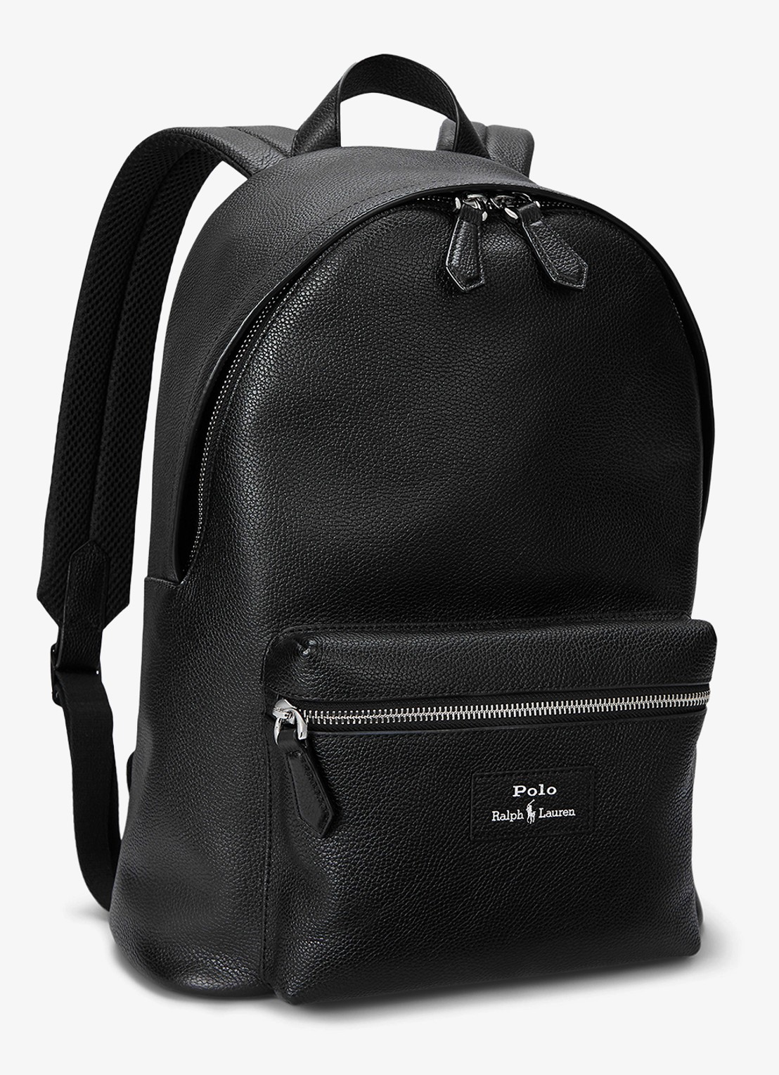 Ralph Lauren Rugzak van leer met laptopvak - detail 2 black / zwart