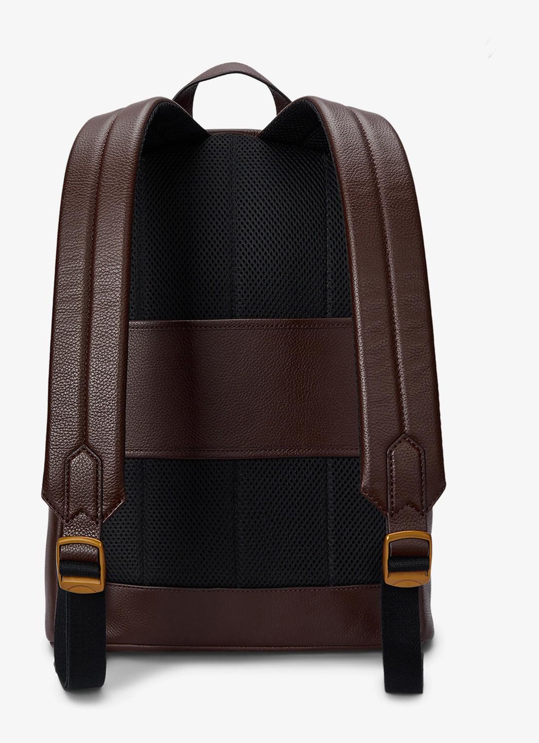Ralph Lauren Rugzak van leer met laptopvak - achterkant donkerbruin