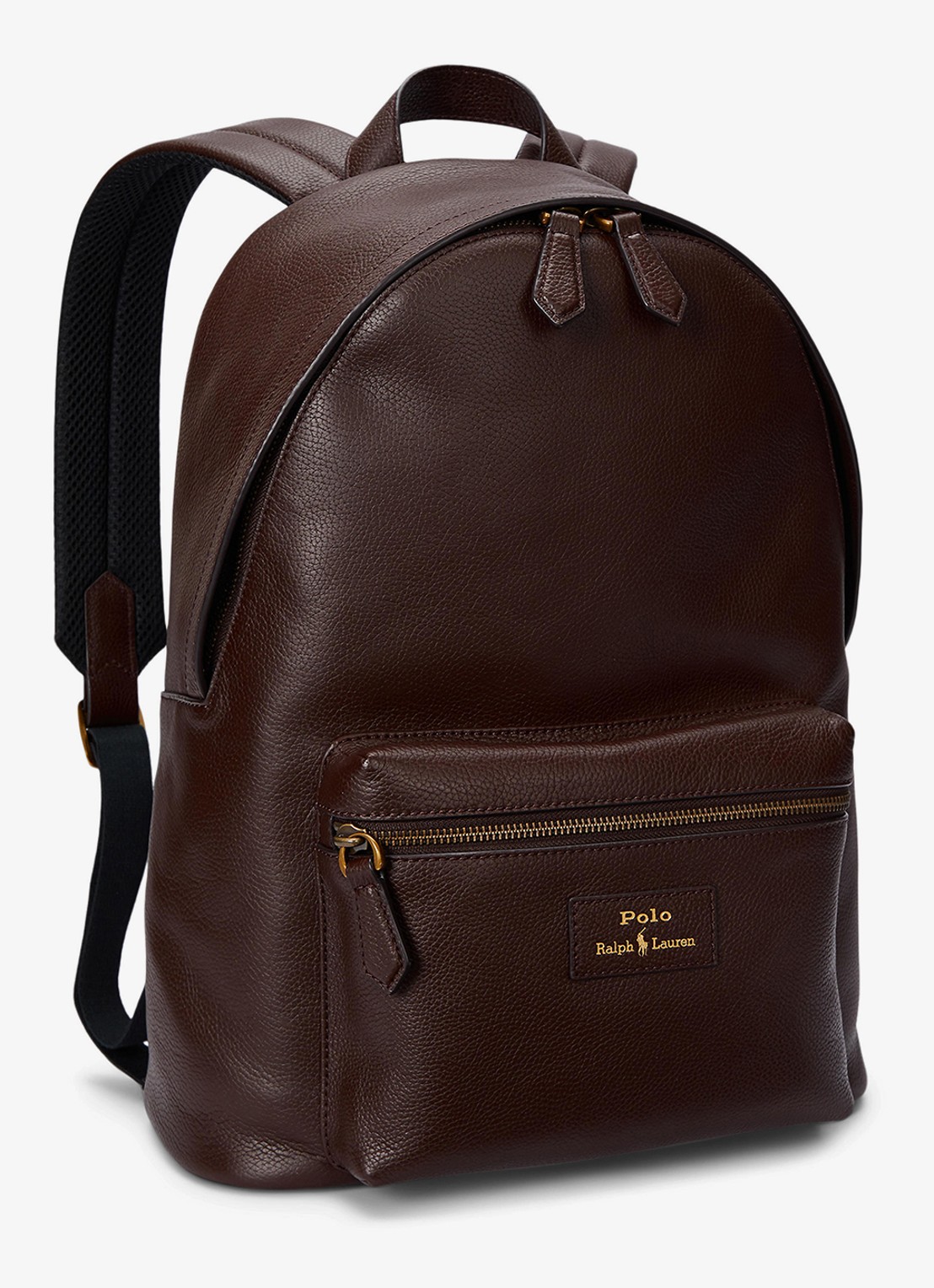 Ralph Lauren Rugzak van leer met laptopvak - detail 2 donkerbruin