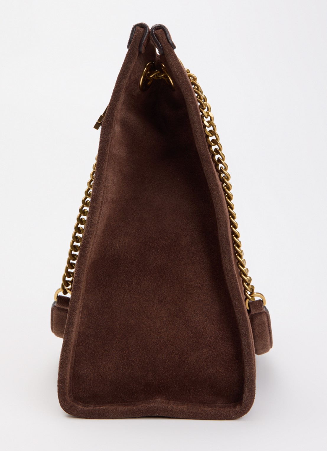 Ralph Lauren Schoudertas van leer - detail 3 donkerbruin