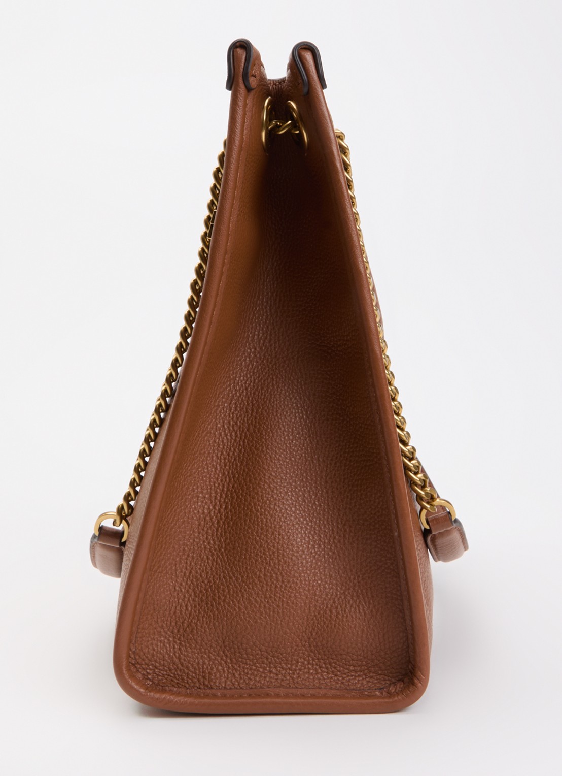 Ralph Lauren Schoudertas van leer - detail 3 cognac