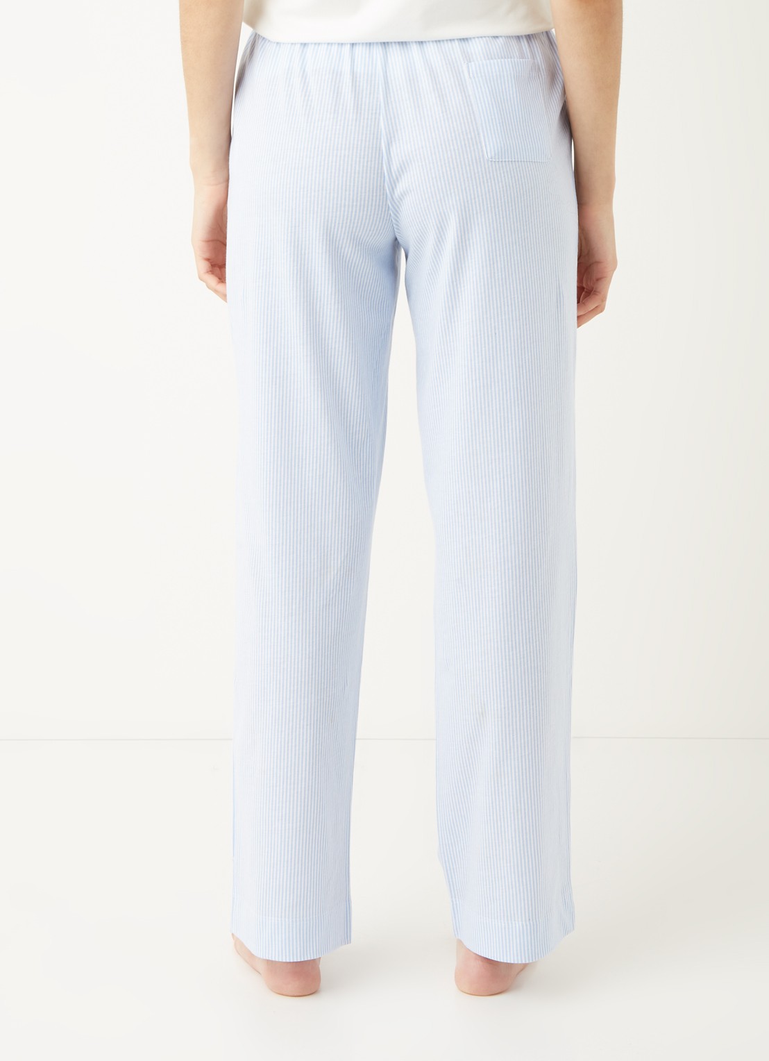 Ralph Lauren Seperate pyjamabroek met streepprint - achterkant lichtblauw