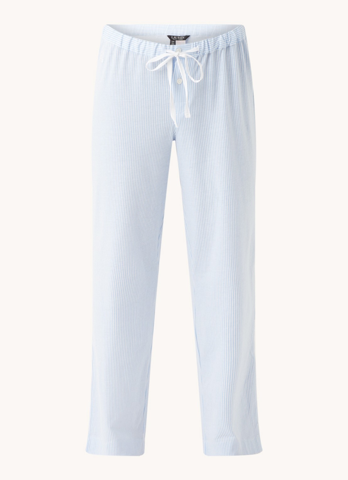 Ralph Lauren Seperate pyjamabroek met streepprint - voorkant 2 lichtblauw
