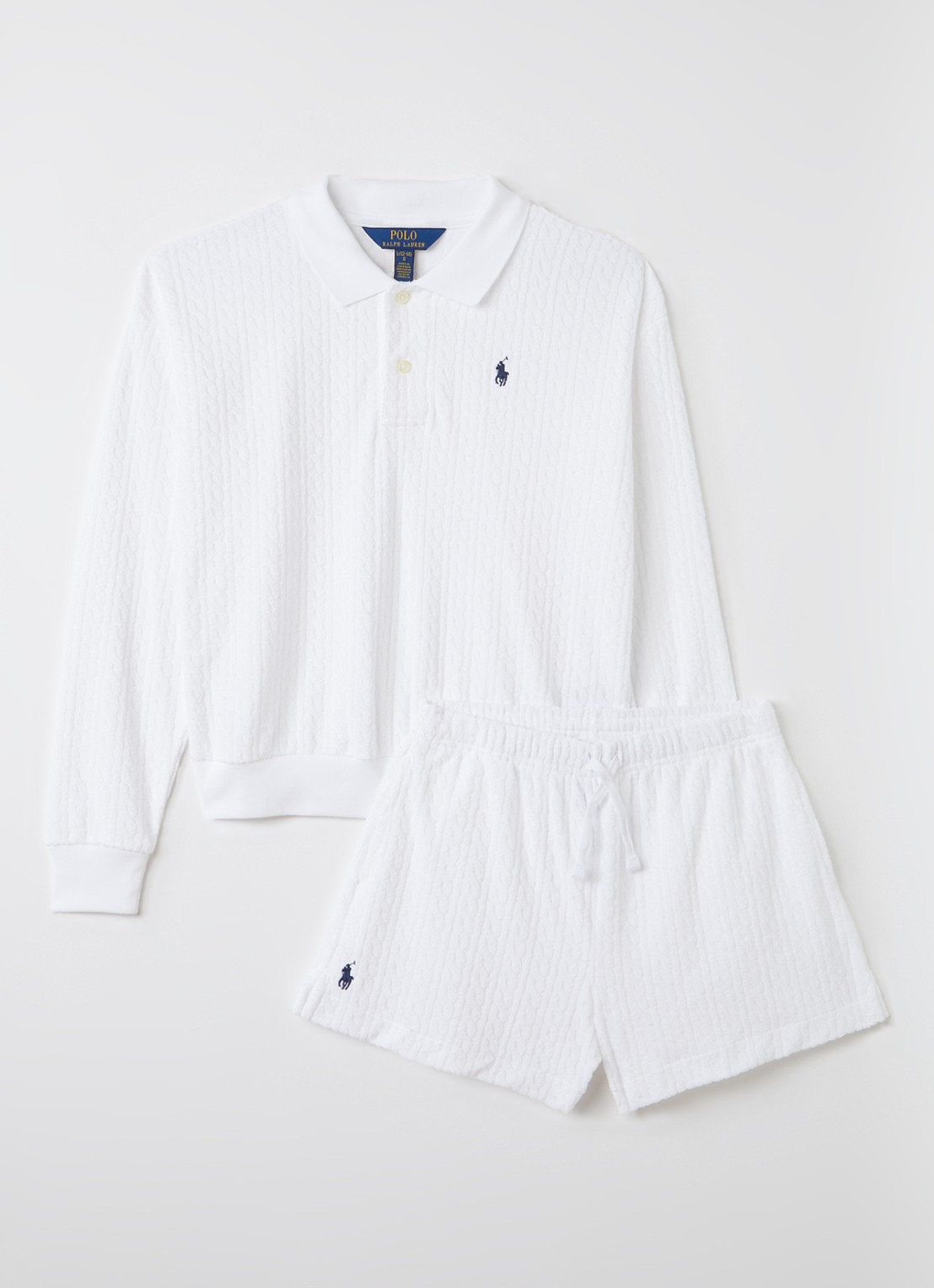 Ralph Lauren Set van polo met korte broek - voorkant wit