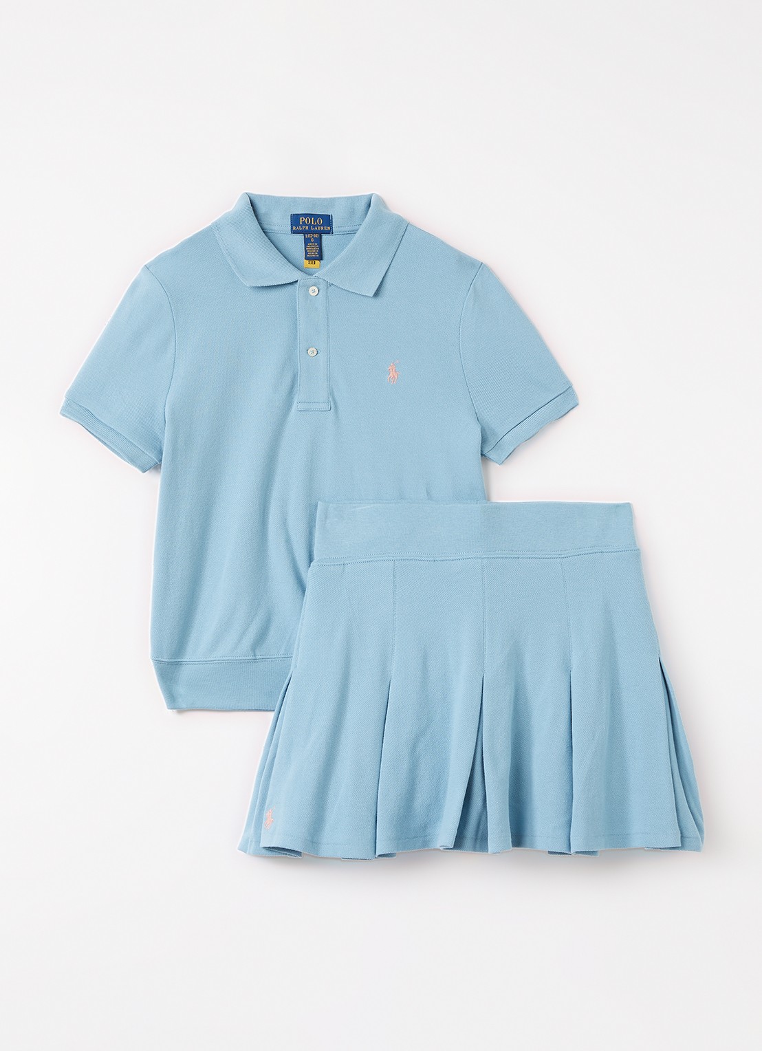 Ralph Lauren Set van polo met rok - voorkant blauw