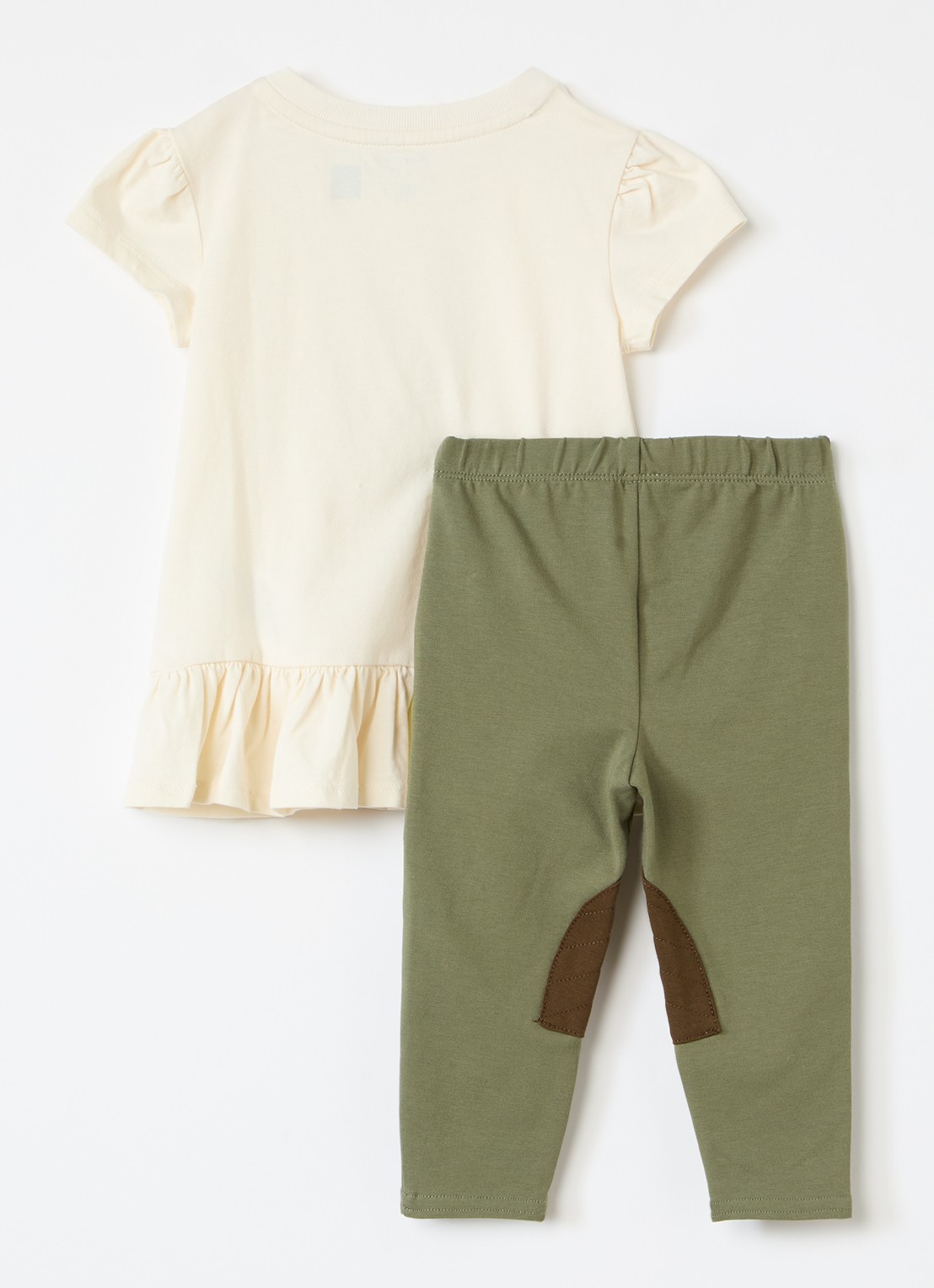 Ralph Lauren Set van T-shirt met broek - voorkant 2 gebroken wit