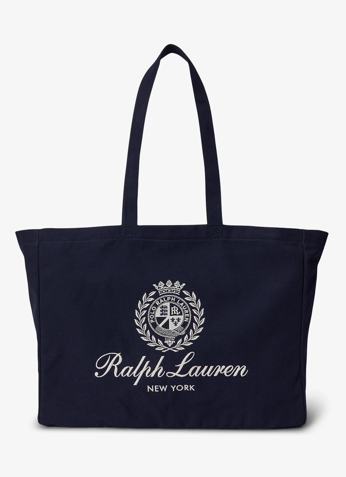 Ralph Lauren Shopper met logoprint - voorkant 3 donkerblauw