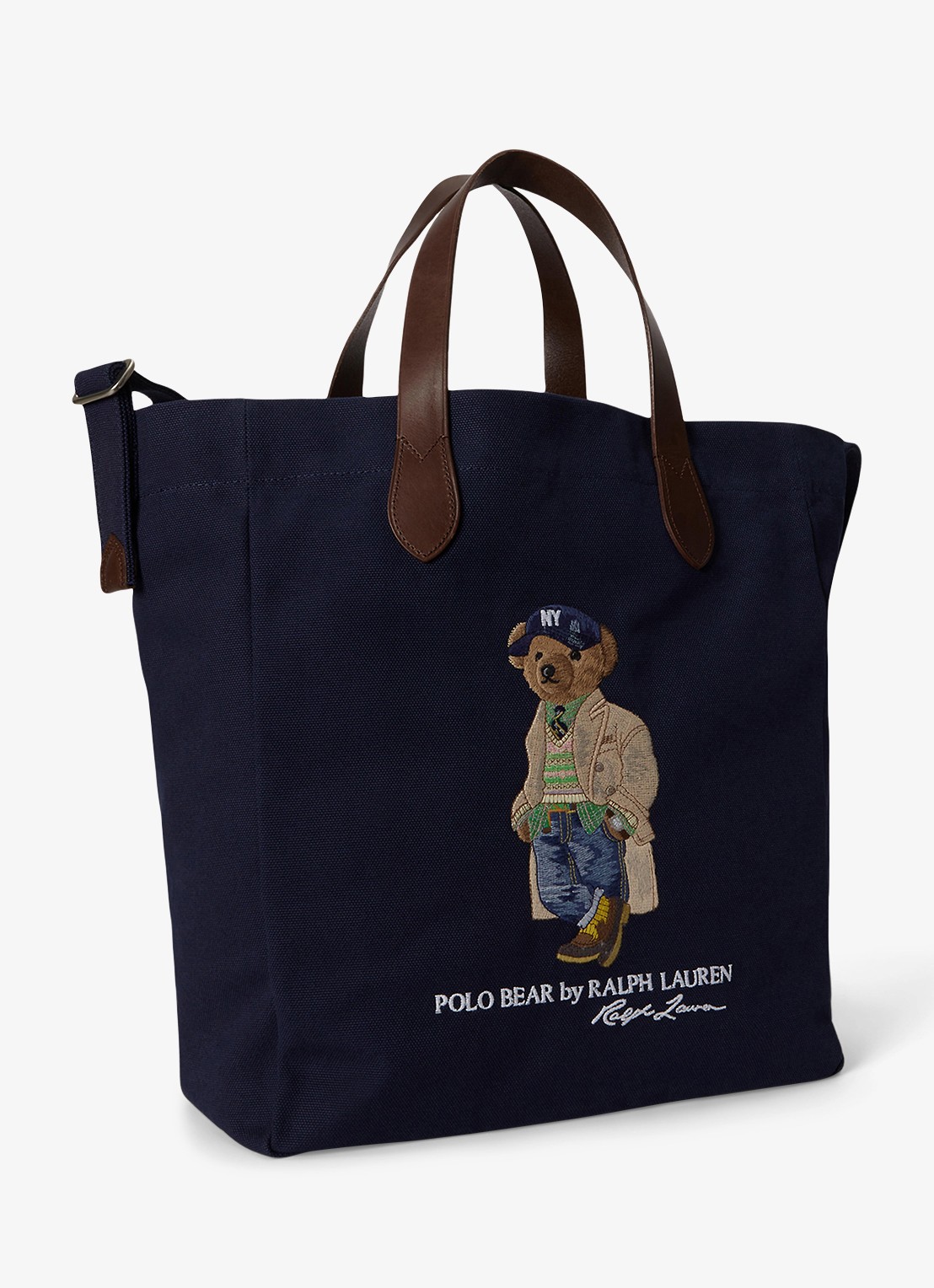 Ralph Lauren Shopper met logoprint - detail donkerblauw