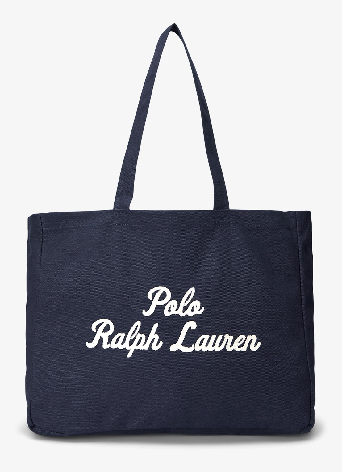 Ralph Lauren Shopper van canvas met logoborduring - voorkant newport navy / blauw